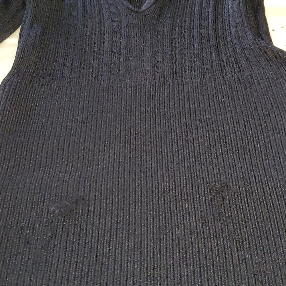 Bebe Pointelle Ribbed Keyhole Sweater Top - Picture 4 of 5